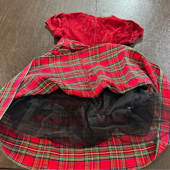 Sugar Plum Red Plaid Dress with Velvet Top Girls Christmas Recital Sz 5 - Picture 11 of 11